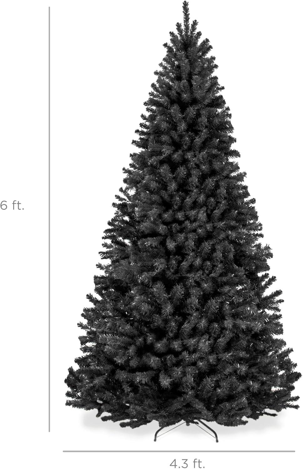 imageBest Choice Products Artificial Frosted Christmas Tree 6ft Premium Unlit Realistic Spruce Holiday Dcor wDense Branches Metal Base  Blue SpruceBlack Spruce