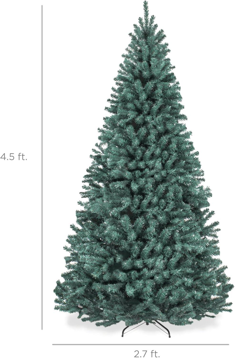 imageBest Choice Products Artificial Frosted Christmas Tree 6ft Premium Unlit Realistic Spruce Holiday Dcor wDense Branches Metal Base  Blue SpruceBlue Spruce