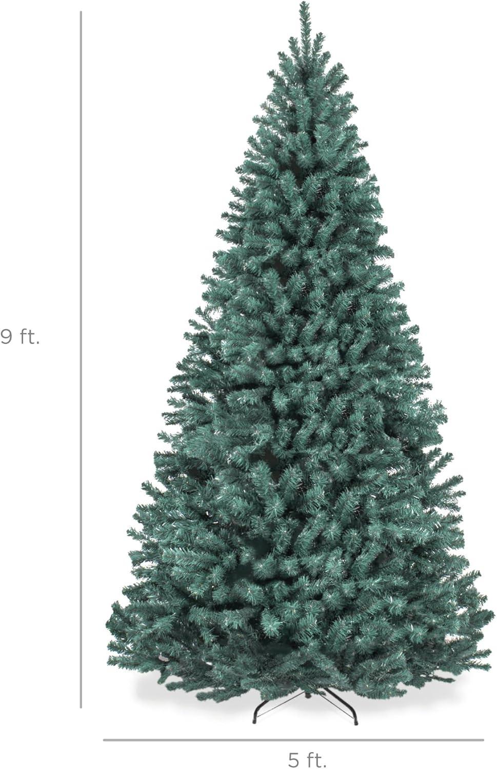imageBest Choice Products Artificial Frosted Christmas Tree 6ft Premium Unlit Realistic Spruce Holiday Dcor wDense Branches Metal Base  Blue SpruceBlue Spruce
