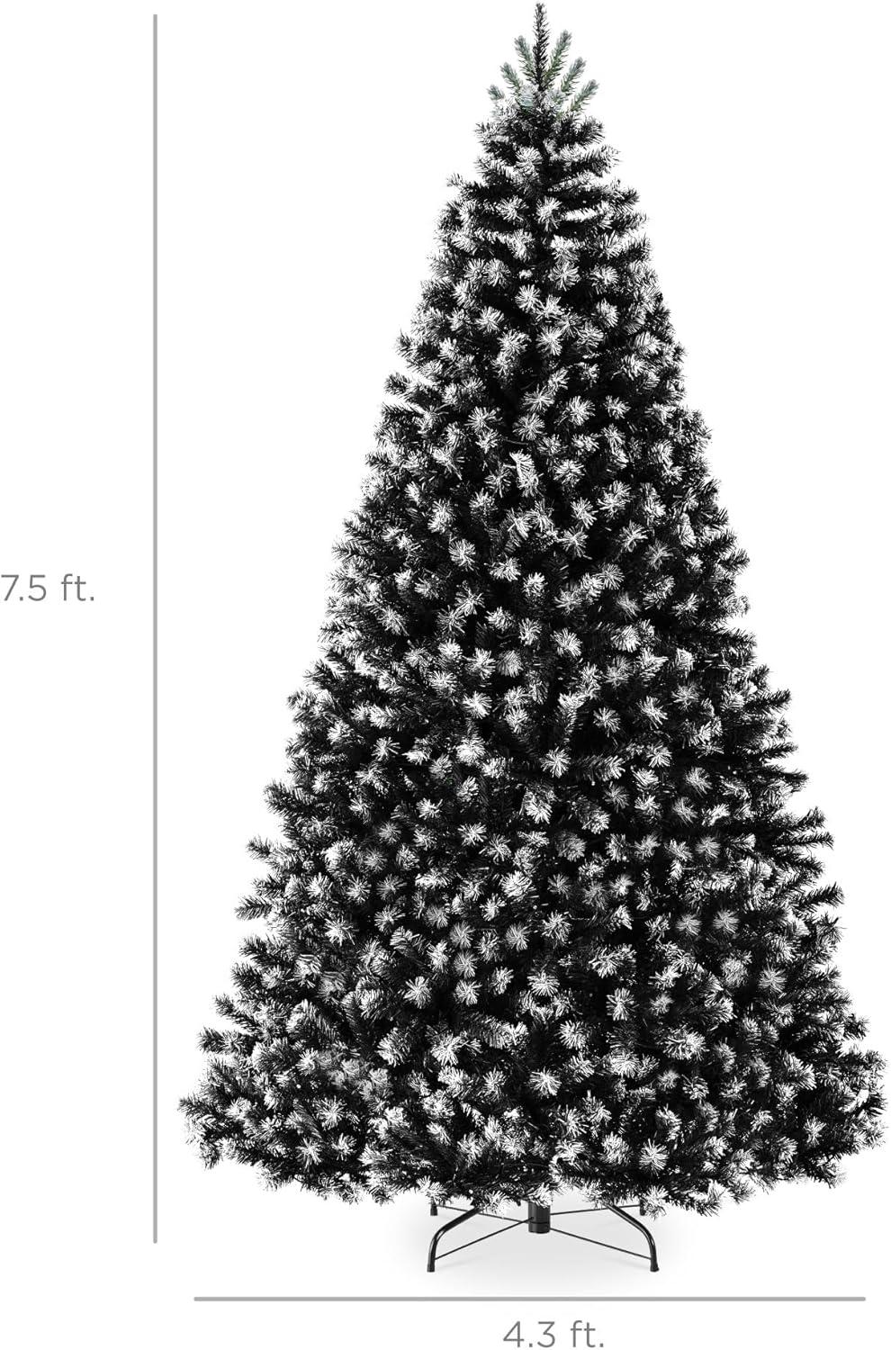 imageBest Choice Products Artificial Frosted Christmas Tree 6ft Premium Unlit Realistic Spruce Holiday Dcor wDense Branches Metal Base  Blue SpruceFrosted Black Spruce