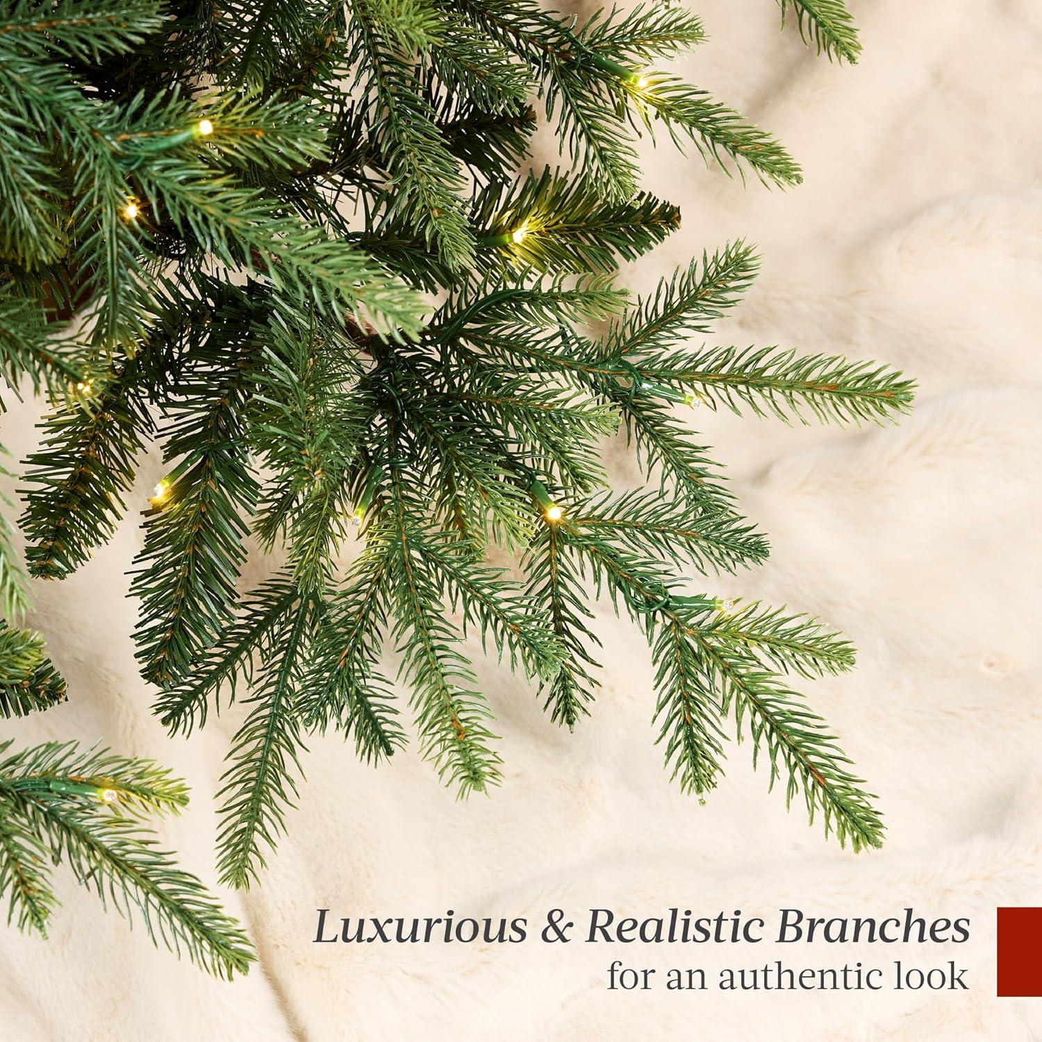 imageBest Choice Products Full Aspen Christmas Tree 6ft Prelit Realistic Noble Fir w 450 Glowing Micro LED Lights 2in1 White ampamp MulticolorGreen