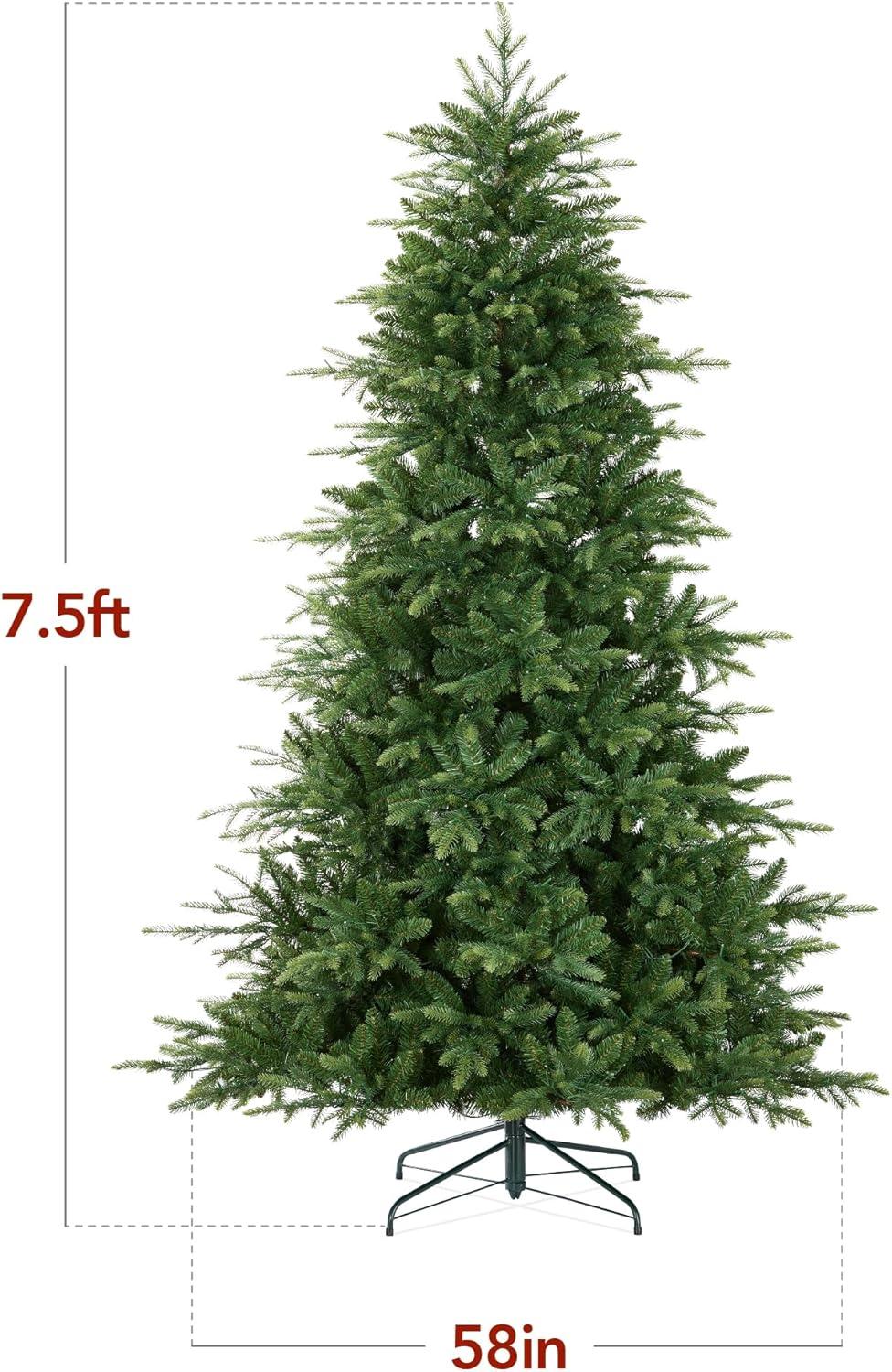 imageBest Choice Products Full Aspen Christmas Tree 6ft Prelit Realistic Noble Fir w 450 Glowing Micro LED Lights 2in1 White ampamp MulticolorGreen