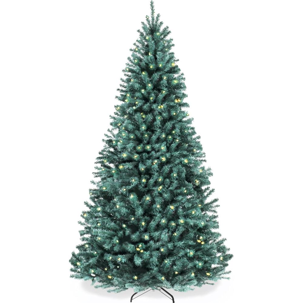 imageBest Choice Products Artificial Frosted Christmas Tree 6ft Premium PreLit Realistic Spruce Holiday Dcor wDense Branches Metal Base  Blue SpruceBlue Spruce