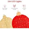 imageBest Choice Products 2pc Lighted PopUp Outdoor Christmas Ornament Set Holiday Ball Decoration w 220 LED Lights 8 Light Functions  RedGoldRed Gold  Extra Large