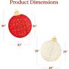 imageBest Choice Products 2pc Lighted PopUp Outdoor Christmas Ornament Set Holiday Ball Decoration w 220 LED Lights 8 Light Functions  RedGoldRedWhite  Large