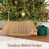 imageBest Choice Products 36in Christmas Tree Collar Solid Wood Slatted Tree Skirt Holiday Accessory for Home  WalnutNatural