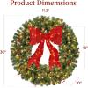 imageBest Choice Products 36in PreLit Christmas Wreath wBerries ampamp Pinecones Large Artificial IndoorOutdoor Decor for Door Mantel wRed Bow PluginDecorated