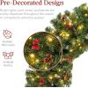 imageBest Choice Products 36in PreLit Christmas Wreath wBerries ampamp Pinecones Large Artificial IndoorOutdoor Decor for Door Mantel wRed Bow PluginDecorated