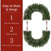 imageBest Choice Products 36in PreLit Christmas Wreath wBerries ampamp Pinecones Large Artificial IndoorOutdoor Decor for Door Mantel wRed Bow PluginDecorated