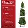 imageBest Choice Products 6ft PreLit Spruce Pencil Christmas Tree PreDecorated for Home Office Party Holiday Decoration w 618 Tips 250 Lights Pine Cones Metal Hinges ampamp Base  Green75ft