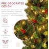 imageBest Choice Products 6ft PreLit Spruce Pencil Christmas Tree PreDecorated for Home Office Party Holiday Decoration w 618 Tips 250 Lights Pine Cones Metal Hinges ampamp Base  Green6ft