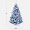 imageBest Choice Products Artificial Flocked Christmas Tree 6ft Premium PreLit Colorful Pine Holiday Dcor w250 Twinkle Lights Metal Base  Baby BlueBlue