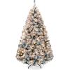 imageBest Choice Products Artificial Flocked Christmas Tree 6ft Premium PreLit Colorful Pine Holiday Dcor w250 Twinkle Lights Metal Base  Baby BlueGreen