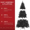 imageBest Choice Products Artificial Frosted Christmas Tree 6ft Premium PreLit Realistic Spruce Holiday Dcor wDense Branches Metal Base  Blue SpruceBlack Spruce