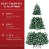 imageBest Choice Products Artificial Frosted Christmas Tree 6ft Premium PreLit Realistic Spruce Holiday Dcor wDense Branches Metal Base  Blue SpruceGreen Spruce  Frosted