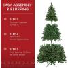 imageBest Choice Products Artificial Frosted Christmas Tree 6ft Premium PreLit Realistic Spruce Holiday Dcor wDense Branches Metal Base  Blue SpruceGreen Spruce