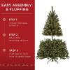 imageBest Choice Products Artificial Frosted Christmas Tree 6ft Premium PreLit Realistic Spruce Holiday Dcor wDense Branches Metal Base  Blue SpruceGreen Spruce