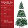 imageBest Choice Products Artificial Frosted Christmas Tree 6ft Premium Unlit Realistic Spruce Holiday Dcor wDense Branches Metal Base  Blue SpruceFrosted Green Spruce