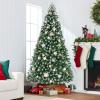 imageBest Choice Products Artificial Frosted Christmas Tree 6ft Premium Unlit Realistic Spruce Holiday Dcor wDense Branches Metal Base  Blue SpruceFrosted Green Spruce