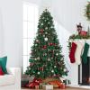 imageBest Choice Products Artificial Frosted Christmas Tree 6ft Premium Unlit Realistic Spruce Holiday Dcor wDense Branches Metal Base  Blue SpruceGreen Spruce