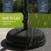 imageBest Choice Products Fillable Umbrella Base Stand Round Dome Plastic Patio Umbrella Base Stand Pole Holder for Outdoor Lawn w 55lbs Weight Capacity Adjustment Knob  BlackBlack
