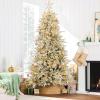 imageBest Choice Products Full Aspen Christmas Tree 6ft Prelit Realistic Noble Fir w 450 Glowing Micro LED Lights 2in1 White ampamp MulticolorFlocked