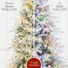 imageBest Choice Products Full Aspen Christmas Tree 6ft Prelit Realistic Noble Fir w 450 Glowing Micro LED Lights 2in1 White ampamp MulticolorFlocked