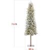 imageBest Choice Products Pencil Christmas Tree 75ft Prelit Alpine Slim Holiday Decoration Lighted Skinny Dcor LED Lights Metal StandGreen  Flocked
