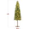 imageBest Choice Products Pencil Christmas Tree 75ft Prelit Alpine Slim Holiday Decoration Lighted Skinny Dcor LED Lights Metal StandGreen