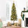 imageBest Choice Products Pencil Christmas Tree 75ft Prelit Alpine Slim Holiday Decoration Lighted Skinny Dcor LED Lights Metal StandGreen