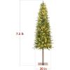 imageBest Choice Products Pencil Christmas Tree 75ft Prelit Alpine Slim Holiday Decoration Lighted Skinny Dcor LED Lights Metal StandGreen