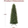 imageBest Choice Products Prelit Pencil Christmas Tree 9ft Premium Artificial Tree Realistic Lighted Spruce Holiday Decor w 2in1 LED Lights BaseGreen W White Lights
