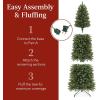 imageBest Choice Products Prelit Pencil Christmas Tree 9ft Premium Artificial Tree Realistic Lighted Spruce Holiday Decor w 2in1 LED Lights BaseGreen W White Lights