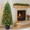 imageBest Choice Products Prelit Potted Pencil Christmas Tree 45Ft Artificial Lighted Holiday Dcor 175 Twinkling LEDs for Home Front Porch45ft