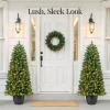 imageBest Choice Products Prelit Potted Pencil Christmas Tree 45Ft Artificial Lighted Holiday Dcor 175 Twinkling LEDs for Home Front Porch6ft
