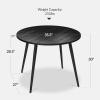 imageBest Choice Products Round 355in Dining Table for 4 wSturdy Wood Finish Steel Legs Mid Century Modern SpaceSaving Small Space Circle Dinette for Home Kitchen Apartment  Medium BrownBlack