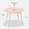 imageBest Choice Products Round 355in Dining Table for 4 wSturdy Wood Finish Steel Legs Mid Century Modern SpaceSaving Small Space Circle Dinette for Home Kitchen Apartment  Medium BrownPink