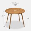 imageBest Choice Products Round 355in Dining Table for 4 wSturdy Wood Finish Steel Legs Mid Century Modern SpaceSaving Small Space Circle Dinette for Home Kitchen Apartment  Medium BrownPecan