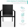 imageBest Choice Products Set of 2 Stackable Outdoor Wicker Dining Chairs AllWeather Firepit Armchair wArmrests Steel Frame for Patio Deck Garden Yard  BrownBlack