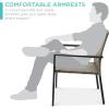 imageBest Choice Products Set of 2 Stackable Outdoor Wicker Dining Chairs AllWeather Firepit Armchair wArmrests Steel Frame for Patio Deck Garden Yard  BrownTaupe