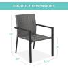 imageBest Choice Products Set of 2 Stackable Outdoor Wicker Dining Chairs AllWeather Firepit Armchair wArmrests Steel Frame for Patio Deck Garden Yard  BrownGrey