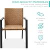 imageBest Choice Products Set of 2 Stackable Outdoor Wicker Dining Chairs AllWeather Firepit Armchair wArmrests Steel Frame for Patio Deck Garden Yard  BrownNatural