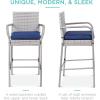 imageBest Choice Products Set of 2 Wicker Bar Stools Indoor Outdoor Bar Height Chairs wCushion Footrests Armrests for Backyard Patio Pool Garden Deck  GrayGrey