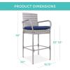 imageBest Choice Products Set of 2 Wicker Bar Stools Indoor Outdoor Bar Height Chairs wCushion Footrests Armrests for Backyard Patio Pool Garden Deck  GrayGrey