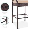 imageBest Choice Products Set of 2 Wicker Bar Stools Indoor Outdoor Bar Height Chairs wCushion Footrests Armrests for Backyard Patio Pool Garden Deck  GrayBrown