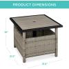 imageBest Choice Products Wicker Side Table with Umbrella Hole Square PE Rattan Outdoor End Table for Patio Garden Poolside Deck wUVResistant Frame Storage Space  BrownTaupe