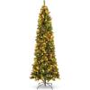 imageBest Choice Products 6ft PreLit Spruce Pencil Christmas Tree PreDecorated for Home Office Party Holiday Decoration w 618 Tips 250 Lights Pine Cones Metal Hinges ampamp Base  Green75ft