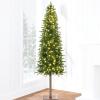imageBest Choice Products Pencil Christmas Tree 75ft Prelit Alpine Slim Holiday Decoration Lighted Skinny Dcor LED Lights Metal StandGreen