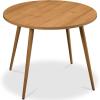 imageBest Choice Products Round 355in Dining Table for 4 wSturdy Wood Finish Steel Legs Mid Century Modern SpaceSaving Small Space Circle Dinette for Home Kitchen Apartment  Medium BrownPecan