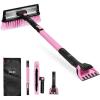 imageBest Choice Products Snow Brush with Squeegee ampamp Ice Scraper Up to 39quot Extendable Foam Grip 270 Pivoting Snow Brush for Car Truck SUV Storage Bag Included  LimePink